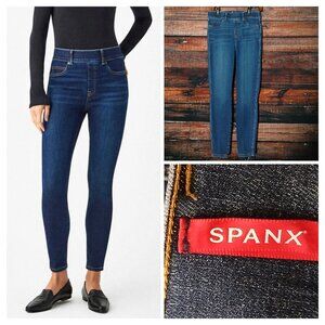 Spanx Jeggings Jeans Size M Skinny Ankle Pull On Denim Stretch High Rise